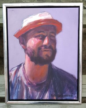 Painted portrait on canvas